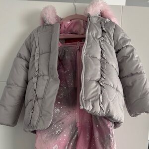 London Fog Pink and Gray SnowSuit